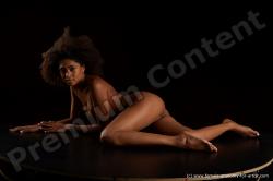 Nude Woman Black Laying poses - ALL Slim long black Standard Photoshoot Pinup